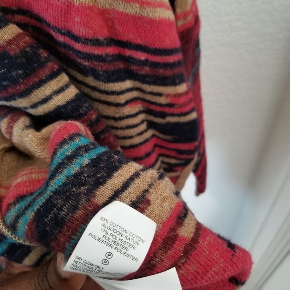 Lucky Brand Aztec Drape Long Sleeve Cardigan Size Medium - Picture 5 of 9